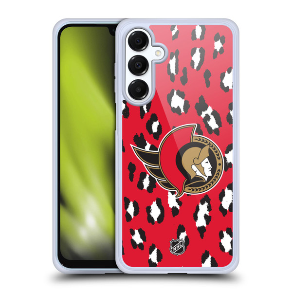 NHL Ottawa Senators Leopard Pattern Soft Gel Case for Samsung Galaxy A16 5G & MagSafe