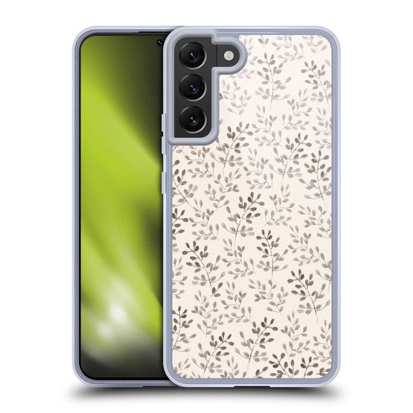 Anis Illustration Mix Pattern Tiny Leaves Beige Soft Gel Case for Samsung Galaxy S22+ 5G & MagSafe