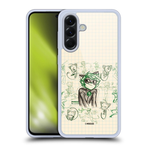 Miraculous Ladybug Sketches Cat Noir Soft Gel Case for Samsung Galaxy A56 5G