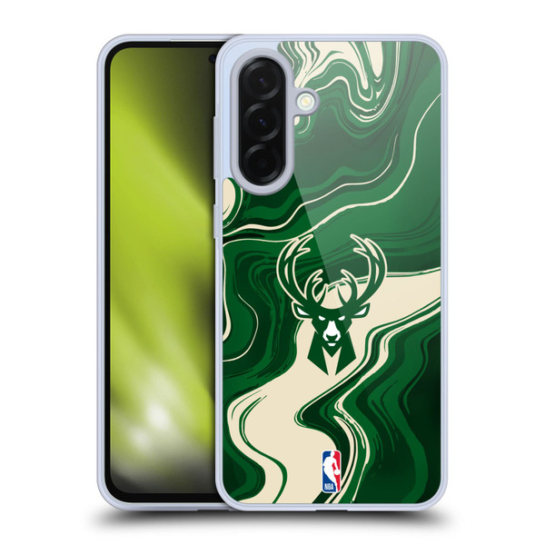 NBA Milwaukee Bucks Marble Agates Soft Gel Case for Samsung Galaxy A36 5G