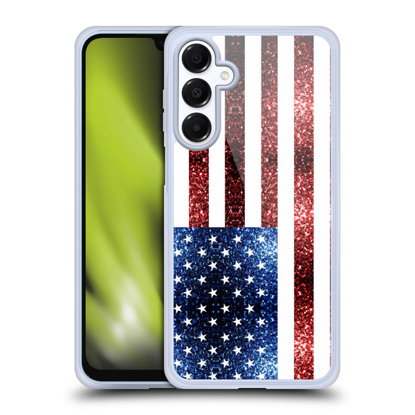PLdesign Flags USA Glitters Soft Gel Case for Samsung Galaxy A16 5G & MagSafe
