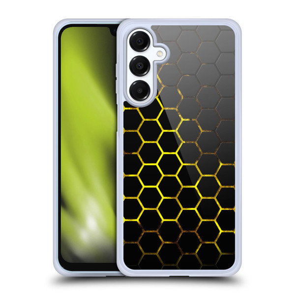 PLdesign Geometric Patterns Honeycomb Yellow Soft Gel Case for Samsung Galaxy A16 5G & MagSafe
