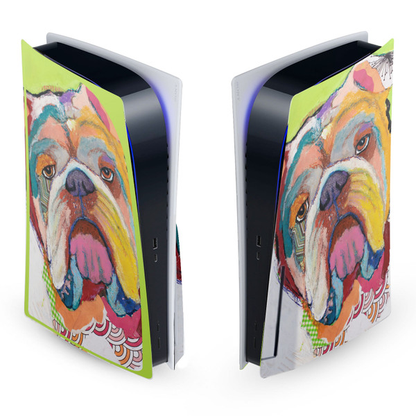 Michel Keck Art Mix Bulldog Vinyl Sticker Skin Decal Cover for Sony PS5 Disc Edition Console