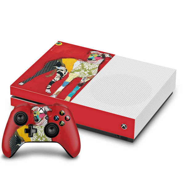Michel Keck Art Mix Greyhound Vinyl Sticker Skin Decal Cover for Microsoft One S Console & Controller