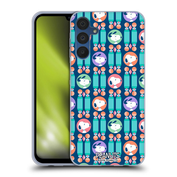 Peanuts Snoopy Deco Dreams Blue Pattern Soft Gel Case for Samsung Galaxy A15 & MagSafe
