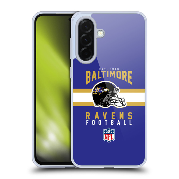 NFL Baltimore Ravens Graphics Helmet Typography Soft Gel Case for Samsung Galaxy A36 5G