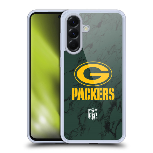 NFL Green Bay Packers Graphics Coloured Marble Soft Gel Case for Samsung Galaxy A56 5G