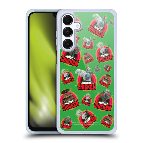 Robot Chicken Graphics Icons Soft Gel Case for Samsung Galaxy A16 5G & MagSafe