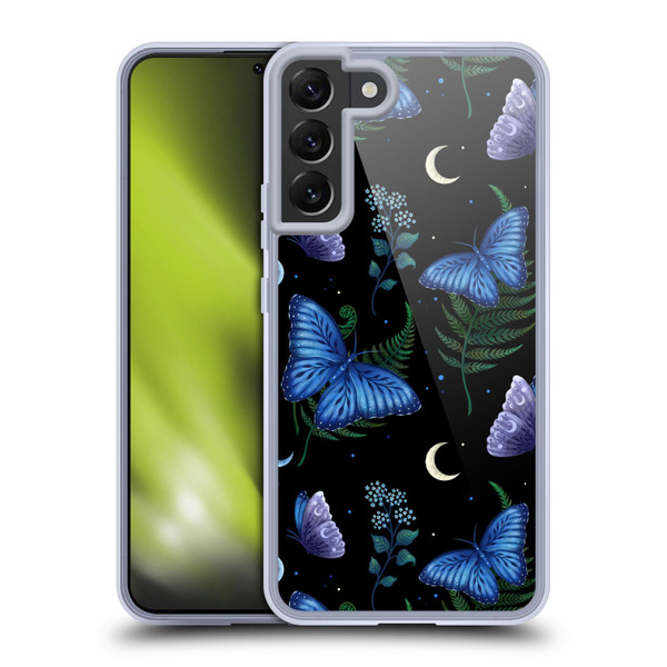 Episodic Drawing Pattern Blue Morpho Butterfly Soft Gel Case for Samsung Galaxy S22+ 5G & MagSafe