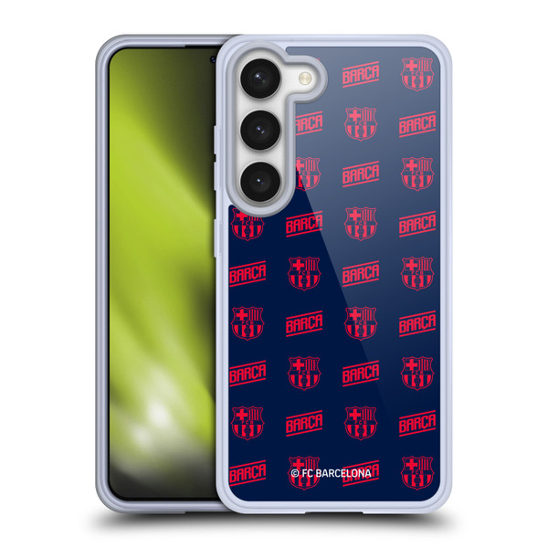 FC Barcelona Graphics Crest Pattern Soft Gel Case for Samsung Galaxy S23 5G & MagSafe