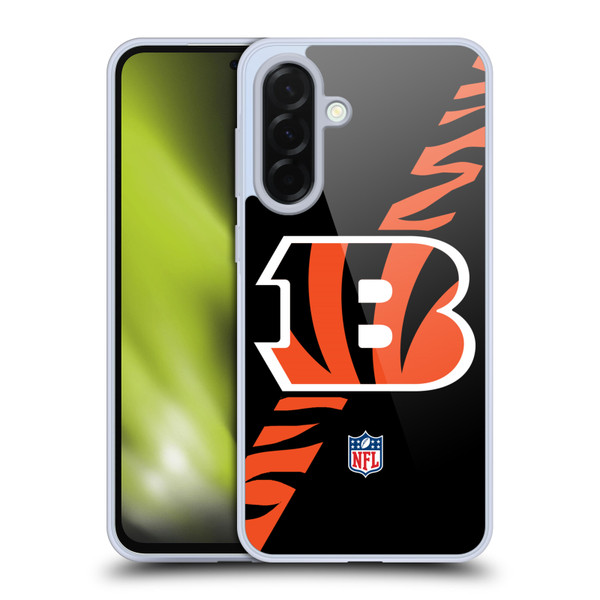 NFL Cincinnati Bengals Logo Stripes Soft Gel Case for Samsung Galaxy A36 5G