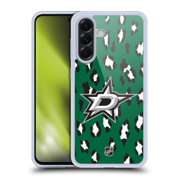 NHL Dallas Stars Leopard Pattern Soft Gel Case for Samsung Galaxy A56 5G