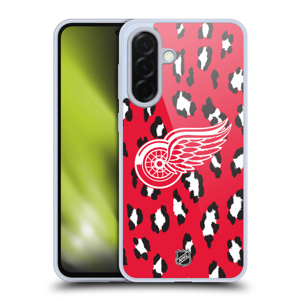 NHL Detroit Red Wings Leopard Pattern Soft Gel Case for Samsung Galaxy A36 5G