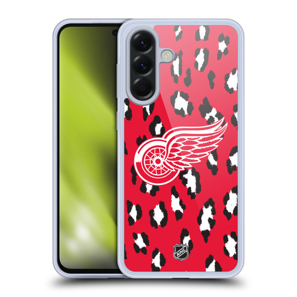 NHL Detroit Red Wings Leopard Pattern Soft Gel Case for Samsung Galaxy A56 5G