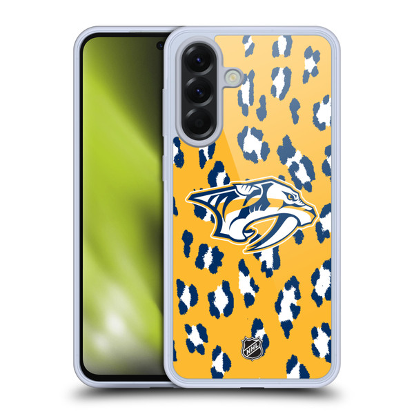 NHL Nashville Predators Leopard Pattern Soft Gel Case for Samsung Galaxy A56 5G