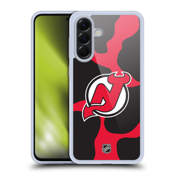 NHL New Jersey Devils Cow Pattern Soft Gel Case for Samsung Galaxy A56 5G
