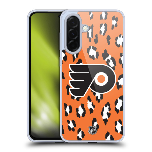 NHL Philadelphia Flyers Leopard Pattern Soft Gel Case for Samsung Galaxy A36 5G