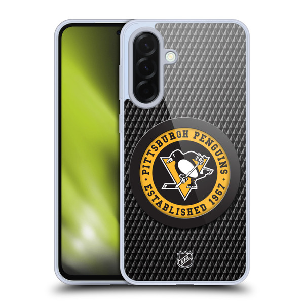 NHL Pittsburgh Penguins Puck Texture Soft Gel Case for Samsung Galaxy A36 5G