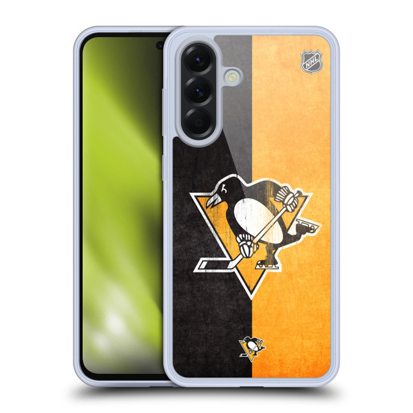 NHL Pittsburgh Penguins Half Distressed Soft Gel Case for Samsung Galaxy A56 5G