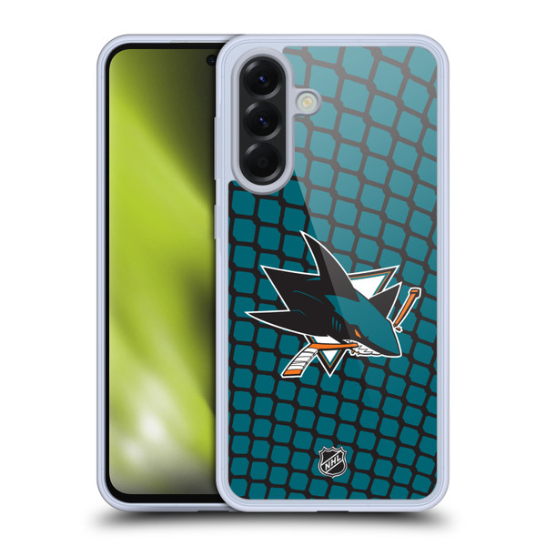 NHL San Jose Sharks Net Pattern Soft Gel Case for Samsung Galaxy A56 5G