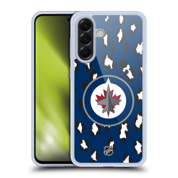 NHL Winnipeg Jets Leopard Pattern Soft Gel Case for Samsung Galaxy A56 5G