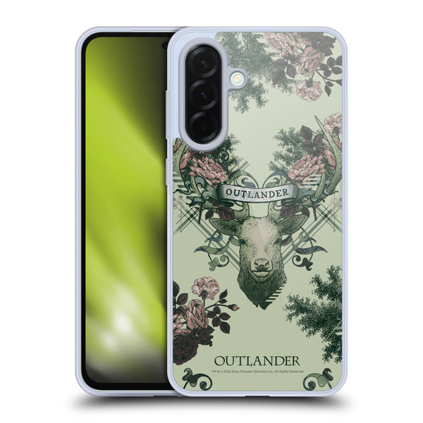 Outlander Composed Graphics Floral Deer Soft Gel Case for Samsung Galaxy A36 5G
