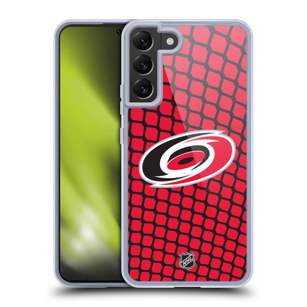 NHL Carolina Hurricanes Net Pattern Soft Gel Case for Samsung Galaxy S22+ 5G & MagSafe