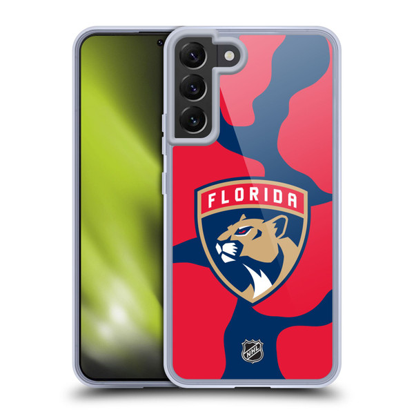 NHL Florida Panthers Cow Pattern Soft Gel Case for Samsung Galaxy S22+ 5G & MagSafe