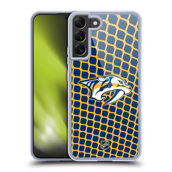 NHL Nashville Predators Net Pattern Soft Gel Case for Samsung Galaxy S22+ 5G & MagSafe