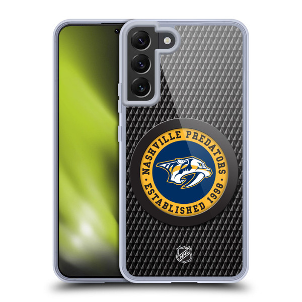 NHL Nashville Predators Puck Texture Soft Gel Case for Samsung Galaxy S22+ 5G & MagSafe
