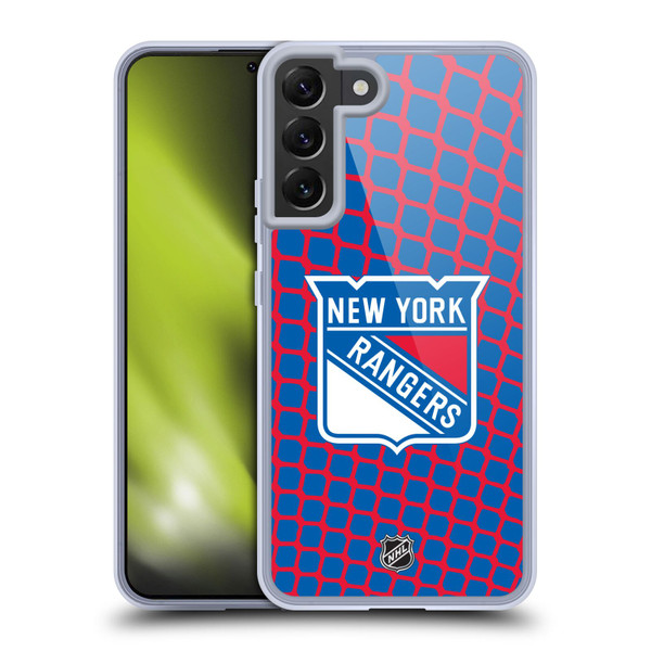 NHL New York Rangers Net Pattern Soft Gel Case for Samsung Galaxy S22+ 5G & MagSafe