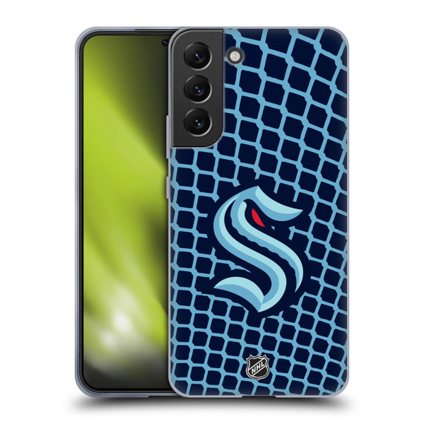 NHL Seattle Kraken Net Pattern Soft Gel Case for Samsung Galaxy S22+ 5G & MagSafe