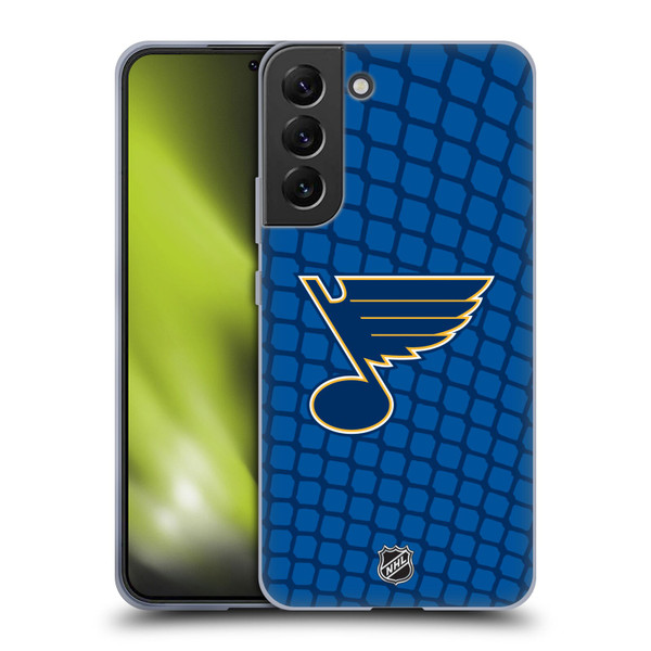 NHL St Louis Blues Net Pattern Soft Gel Case for Samsung Galaxy S22+ 5G & MagSafe