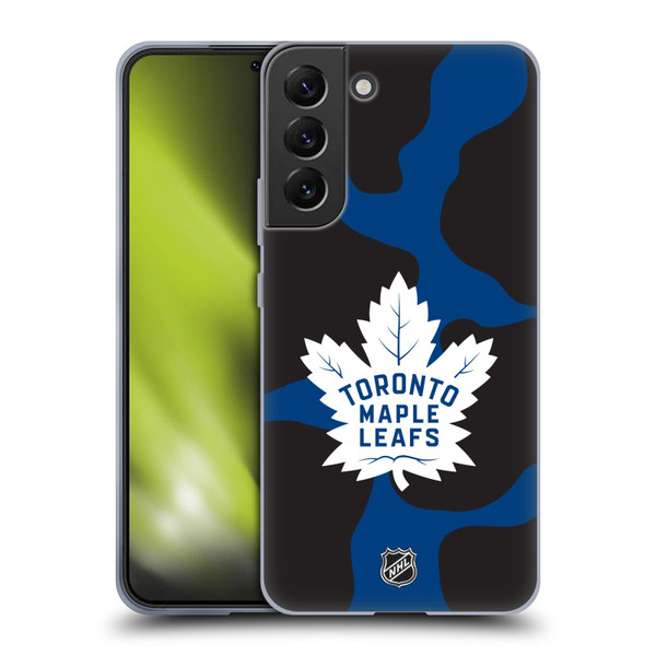 NHL Toronto Maple Leafs Cow Pattern Soft Gel Case for Samsung Galaxy S22+ 5G & MagSafe