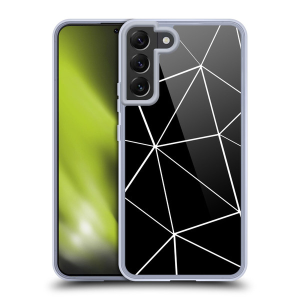 PLdesign Geometric Patterns Black Triangles White Lines Soft Gel Case for Samsung Galaxy S22+ 5G & MagSafe