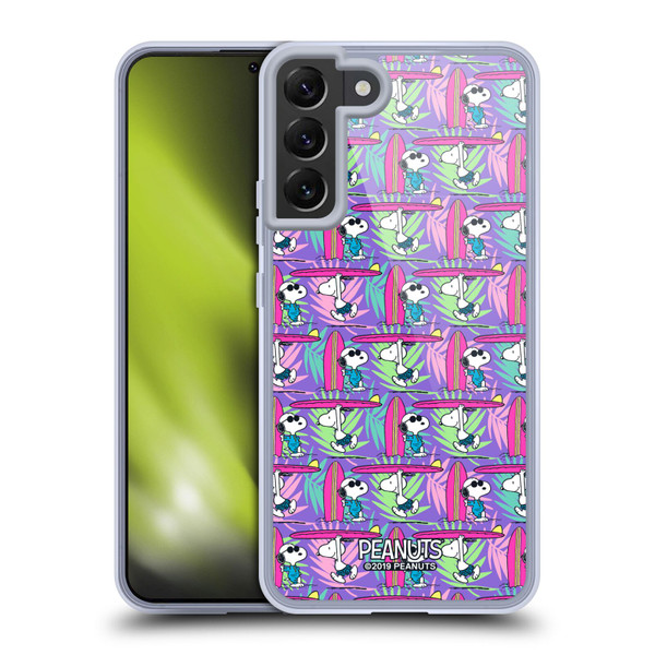 Peanuts Snoopy Aloha Disco Surf Pattern Soft Gel Case for Samsung Galaxy S22+ 5G & MagSafe