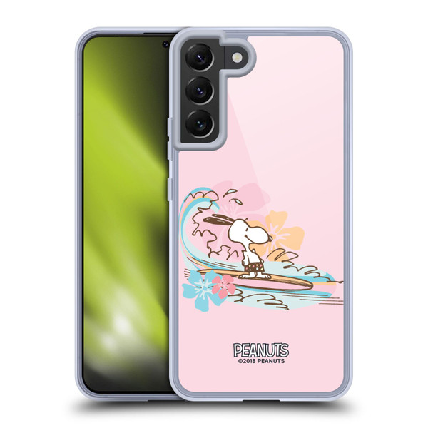 Peanuts Beach Snoopy Surf Soft Gel Case for Samsung Galaxy S22+ 5G & MagSafe