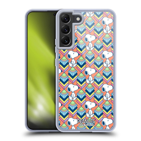 Peanuts Snoopy Deco Dreams Orange Pattern Soft Gel Case for Samsung Galaxy S22+ 5G & MagSafe