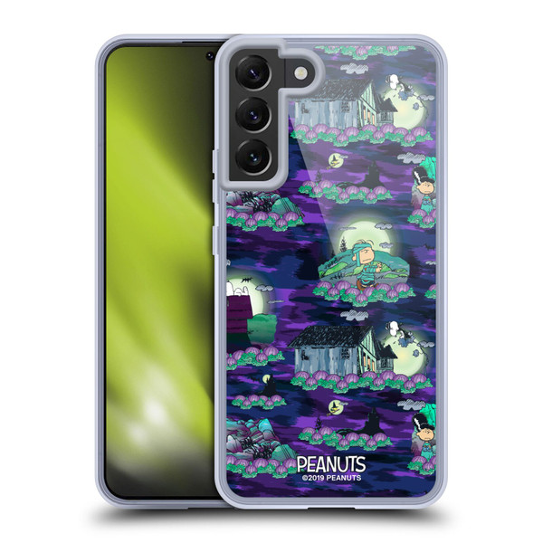 Peanuts Spooktacular Snoopy Patterns Soft Gel Case for Samsung Galaxy S22+ 5G & MagSafe