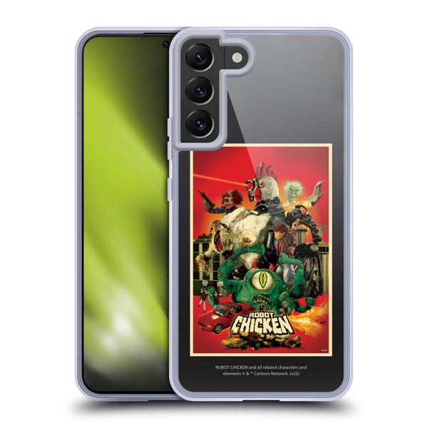 Robot Chicken Graphics Poster Soft Gel Case for Samsung Galaxy S22+ 5G & MagSafe