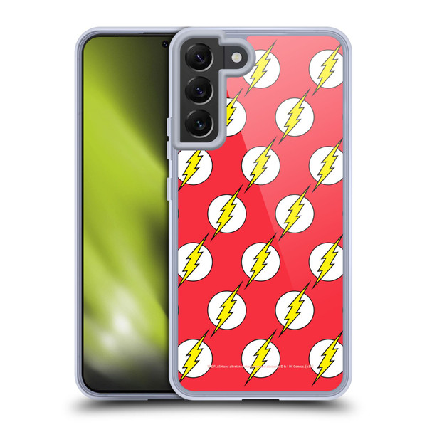 The Flash DC Comics Logo Pattern Soft Gel Case for Samsung Galaxy S22+ 5G & MagSafe