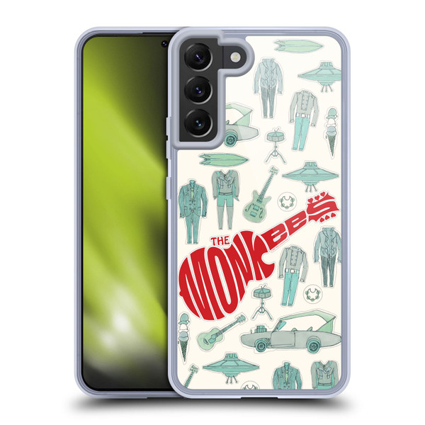 The Monkees Graphics Pattern Soft Gel Case for Samsung Galaxy S22+ 5G & MagSafe