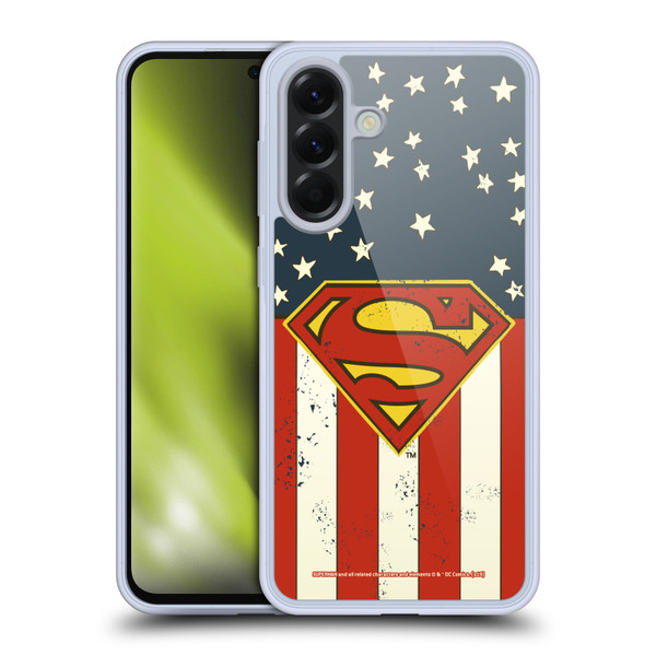 Superman DC Comics Logos U.S. Flag Soft Gel Case for Samsung Galaxy A56 5G