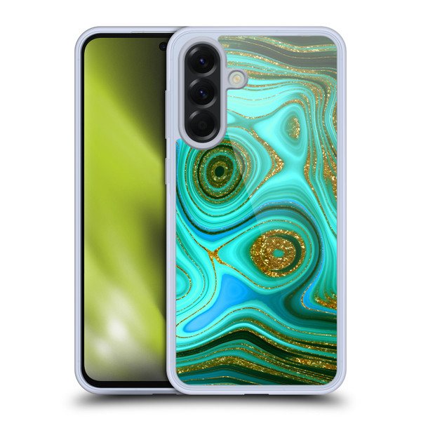 UtArt Malachite Emerald Liquid Gem Soft Gel Case for Samsung Galaxy A56 5G