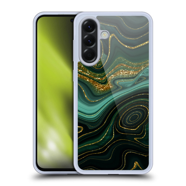 UtArt Malachite Emerald Gilded Teal Soft Gel Case for Samsung Galaxy A56 5G