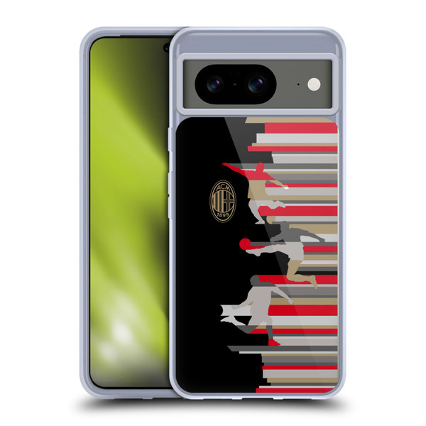 AC Milan Adults Silhouette Soft Gel Case for Google Pixel 8