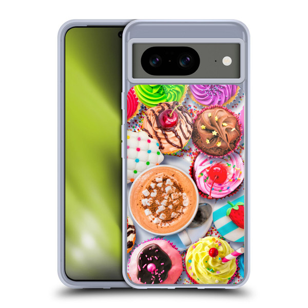Aimee Stewart Colourful Sweets Cupcakes And Cocoa Soft Gel Case for Google Pixel 8