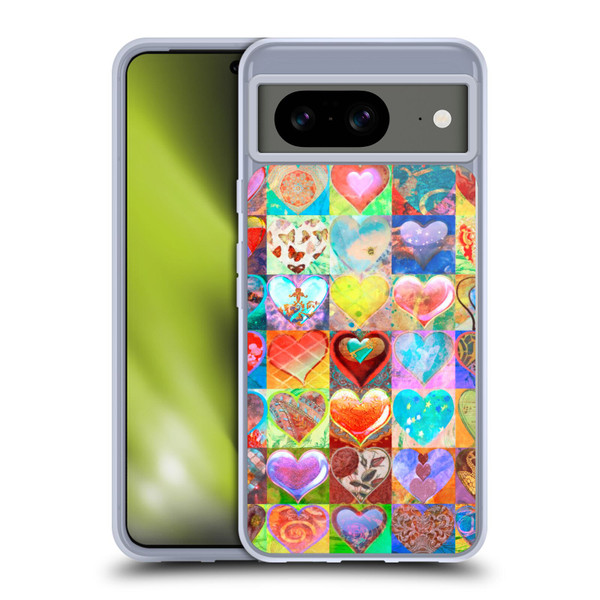 Aimee Stewart Colourful Sweets Hearts Grid Soft Gel Case for Google Pixel 8
