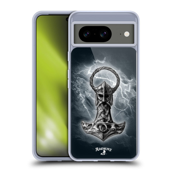 Alchemy Gothic Illustration Mjolnir Hammer Soft Gel Case for Google Pixel 8