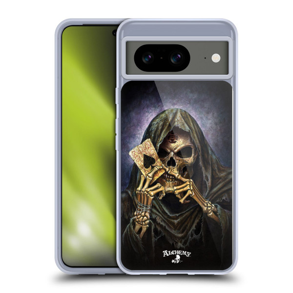 Alchemy Gothic Skull And Cards Reaper's Ace Soft Gel Case for Google Pixel 8